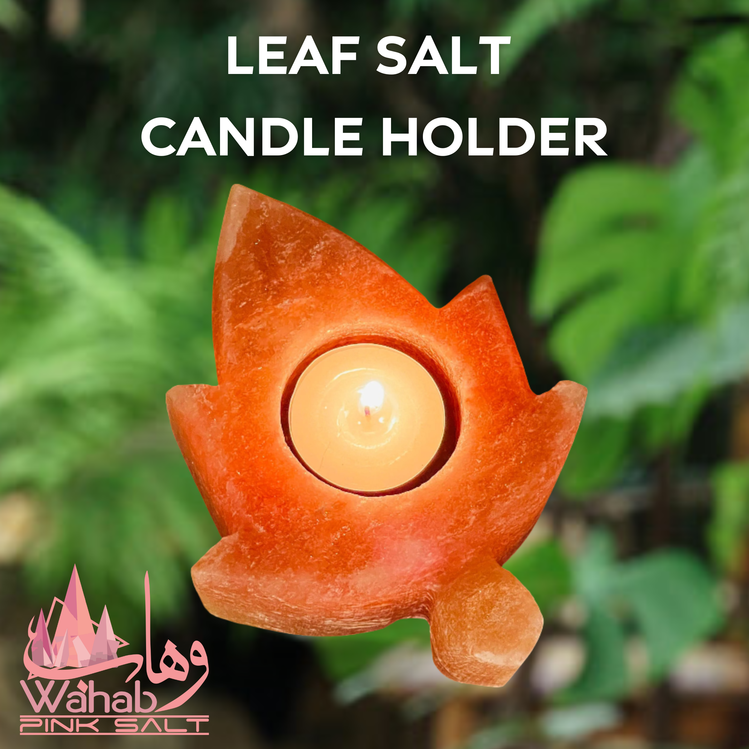 Himalayan Salt Candle Holder - Leaf