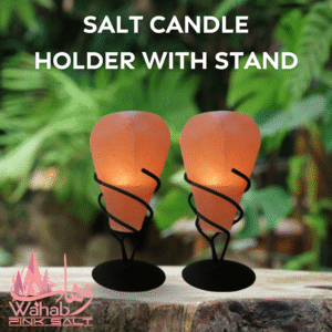 Himalayan Salt Candle Holder with Iron Stand